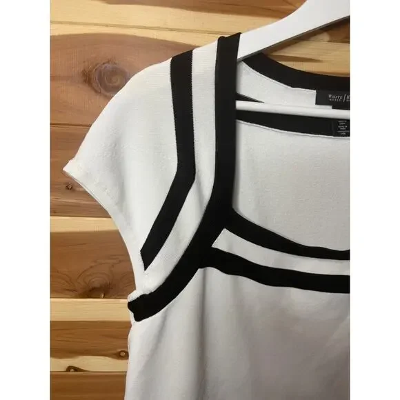 White House Black Market Colorblock Square Neck Womens Top XL - Picture 2 of 10